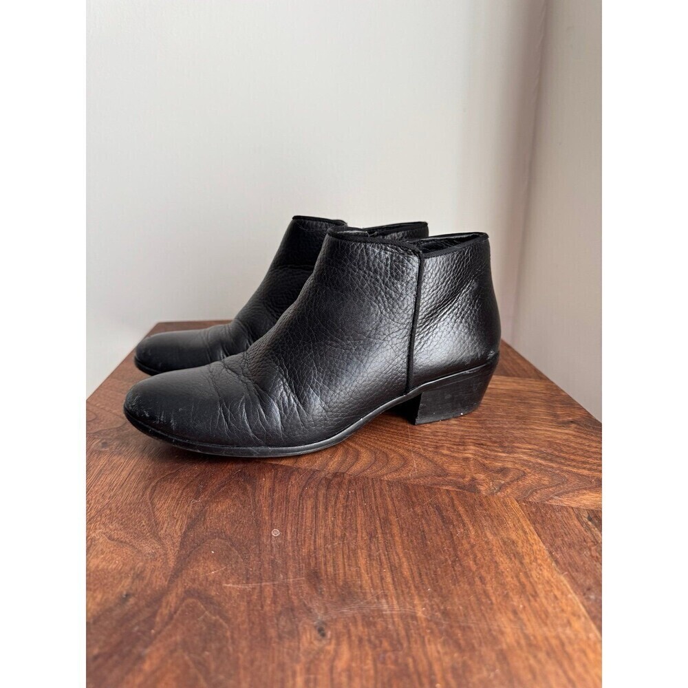 Black Leather Sam Edelman Ankle Boots Size 7
